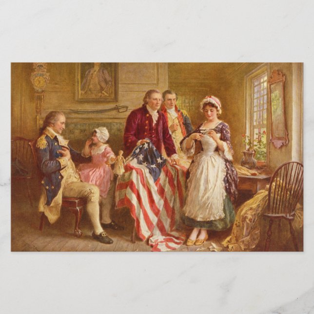 Betsy Ross, 1777 (Amerikansk historia) (USA Patrio Brevpapper (Framsida)