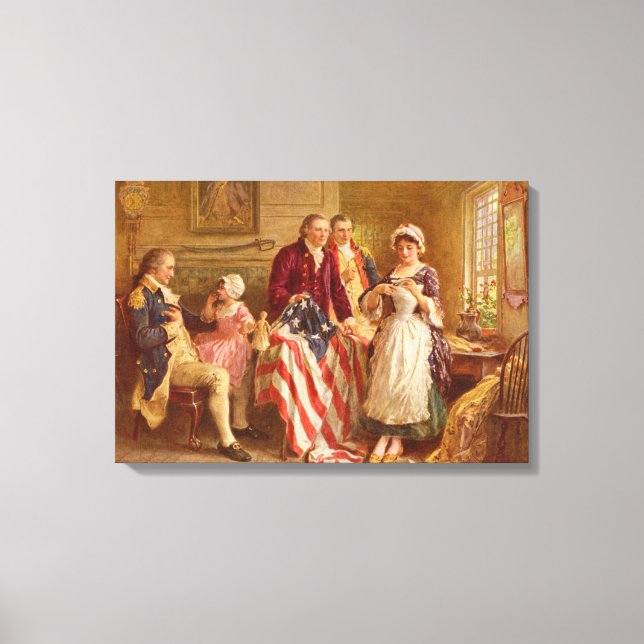 Betsy Ross, 1777 (Amerikansk historia) (USA Patrio Canvastryck (Framsida)