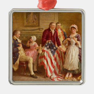 Betsy Ross, 1777 (Amerikansk historia) (USA Patrio Julgransprydnad Metall