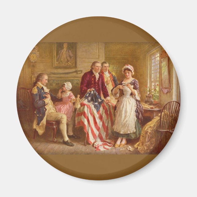 Betsy Ross, 1777 (Amerikansk historia) (USA Patrio Magnet (Framsidan)