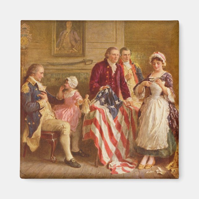 Betsy Ross, 1777 (Amerikansk historia) (USA Patrio Magnet (Framsidan)
