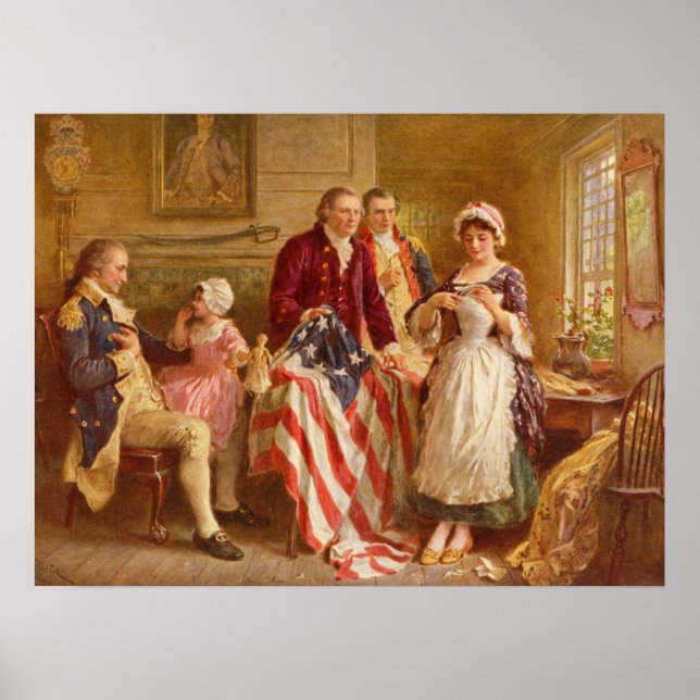 Betsy Ross, 1777 (Amerikansk historia) (USA Patrio Poster (Framsidan)