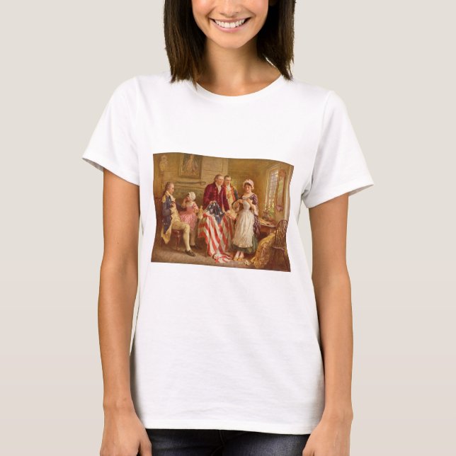 Betsy Ross, 1777 (Amerikansk historia) (USA Patrio T Shirt (Framsida)