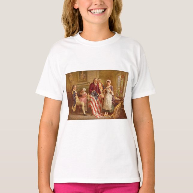 Betsy Ross, 1777 (Amerikansk historia) (USA Patrio T Shirt (Framsida)