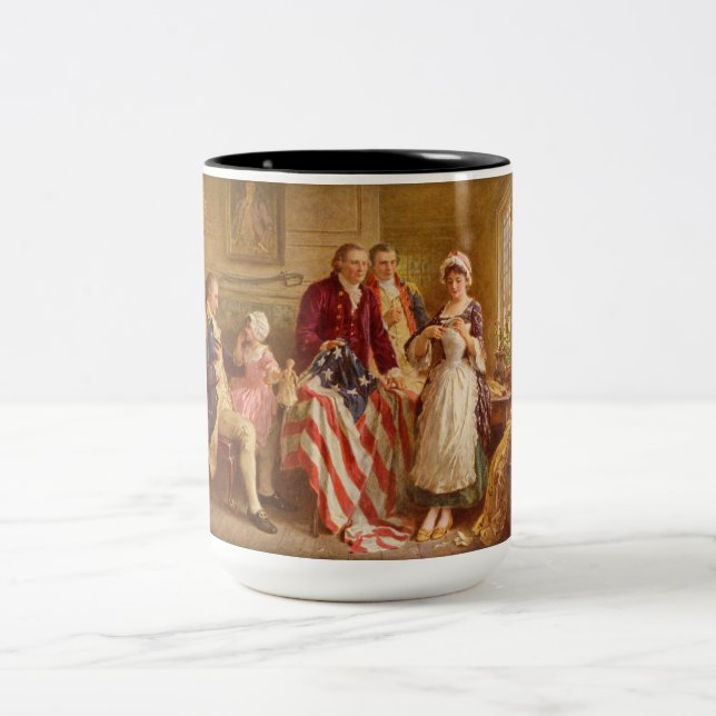 Betsy Ross, 1777 (Amerikansk historia) (USA Patrio Två-Tonad Mugg (Center)