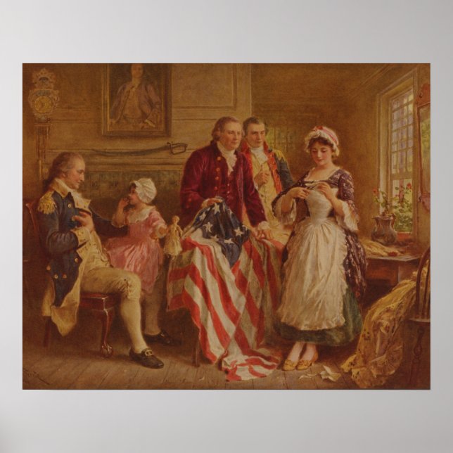 Betsy Ross, 1777, JLG Ferris, c1930 Poster (Framsidan)