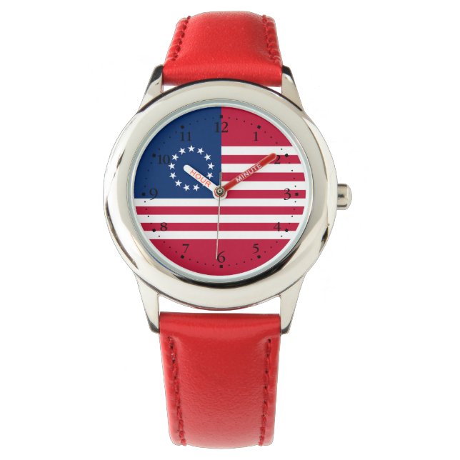 Betsy Ross American Flagga Armbandsur (Framsida)