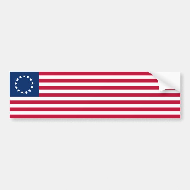 Betsy Ross American Flagga Bildekal (Framsidan)