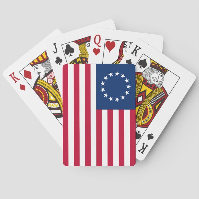 Betsy Ross American Flagga Casinokort (Baksidan)