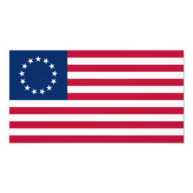 Betsy Ross American Flagga Fototryck (Framsidan)