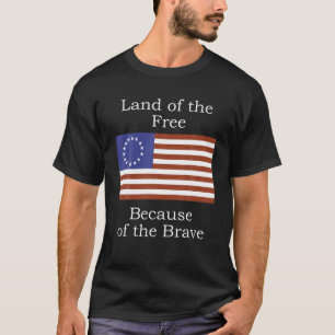 Betsy Ross American Flagga Freedom from Revolution T Shirt