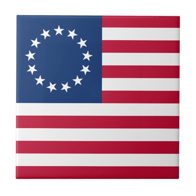 Betsy Ross American Flagga Kakelplatta (Framsidan)