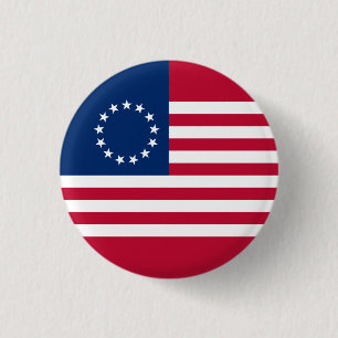 Betsy Ross American Flagga Knapp