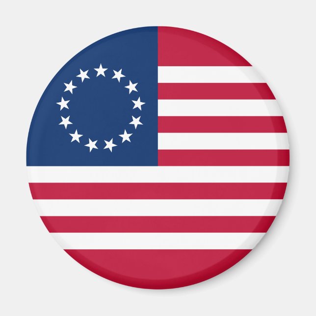 Betsy Ross American Flagga Magnet (Framsidan)