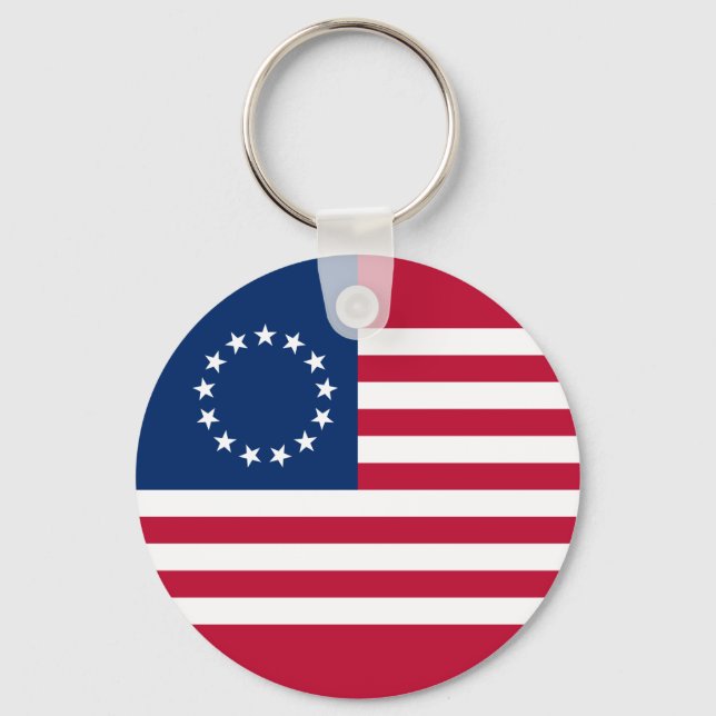Betsy Ross American Flagga Nyckelring (Framsida)