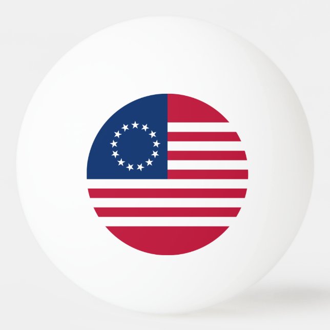 Betsy Ross American Flagga Pingisboll (Baksidan)