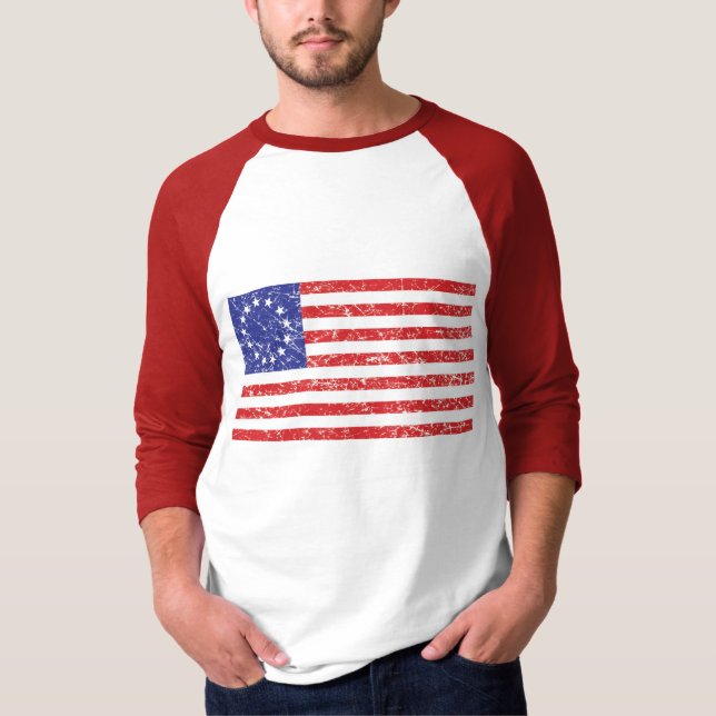 Betsy Ross American Flagga T Shirt (Framsida)