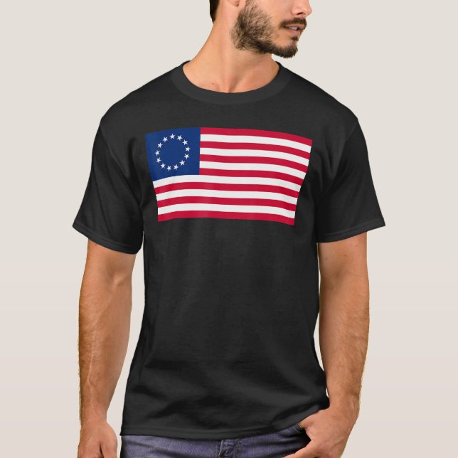 Betsy Ross American US Flagga 1777 Usa Revolutiona T Shirt (Framsida)
