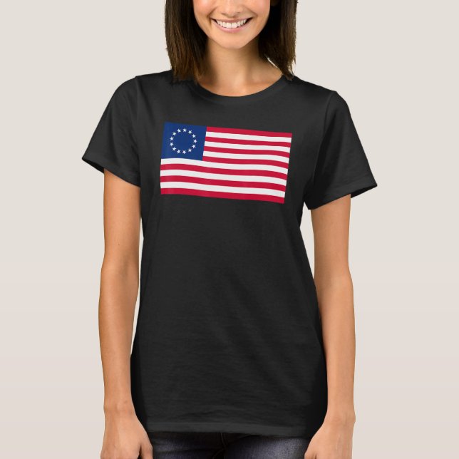 Betsy Ross American US Flagga 1777 Usa Revolutiona T Shirt (Framsida)