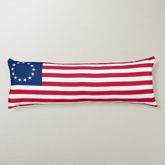 Betsy Ross Amerikansk Flagga Kroppskudde (Baksidan)