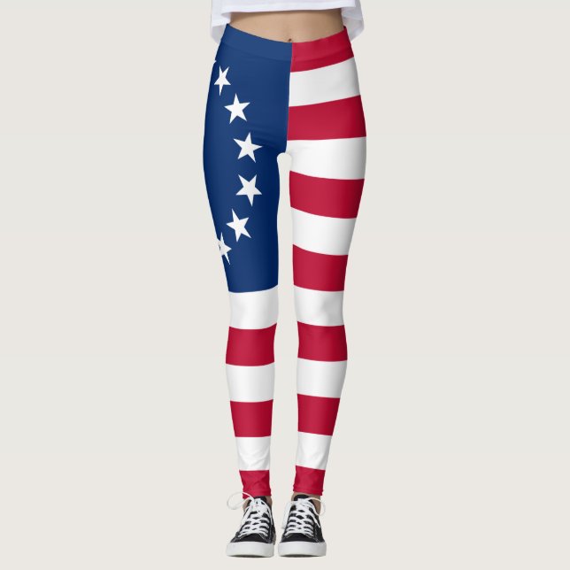 Betsy Ross amerikansk flagga Leggings (Framsida)