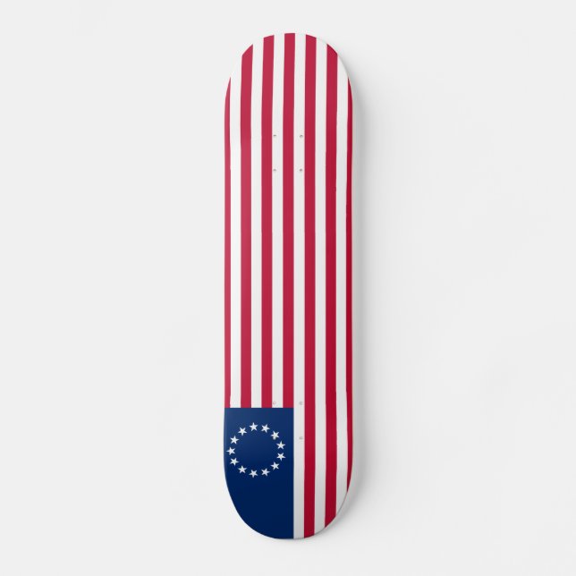 Betsy Ross amerikansk flagga Mini Skateboard Bräda 18,5 Cm (Framsida)