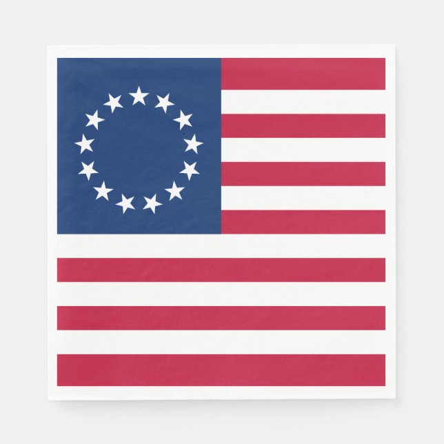 Betsy Ross Amerikansk Flagga Pappersservett (Framsidan)