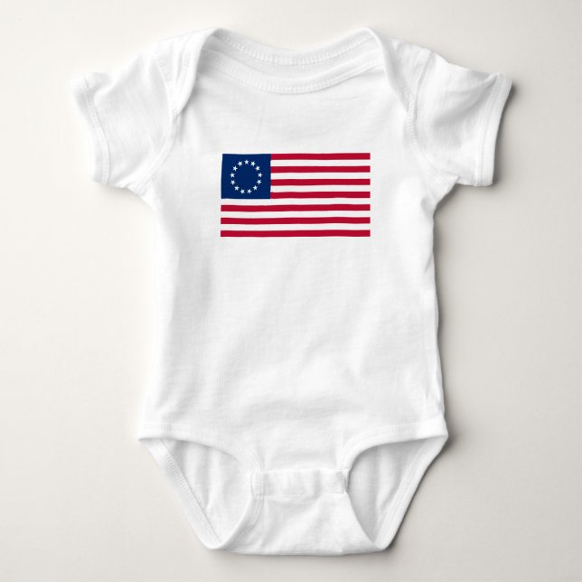 Betsy Ross amerikansk flagga T Shirt (Framsida)