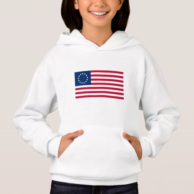 Betsy Ross amerikansk flagga T Shirt (Framsida)