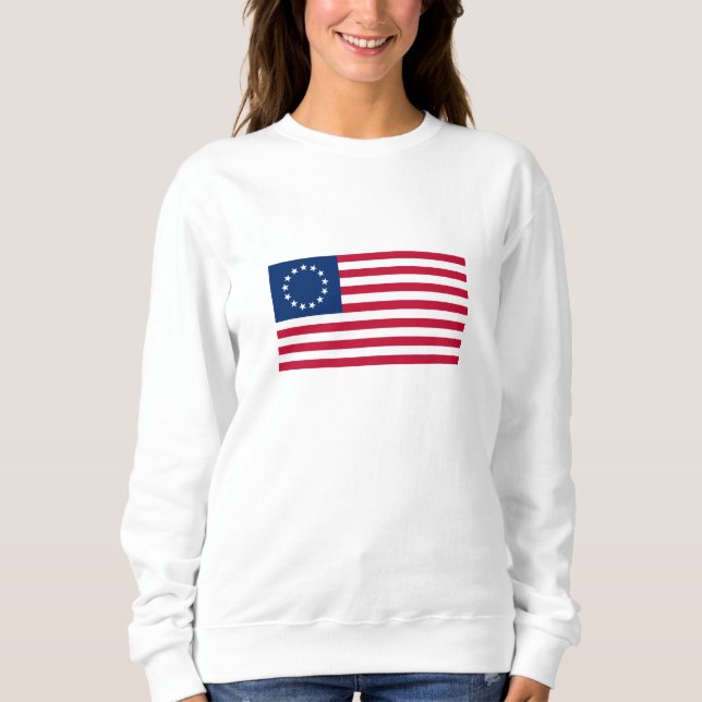 Betsy Ross amerikansk flagga T Shirt (Framsida)
