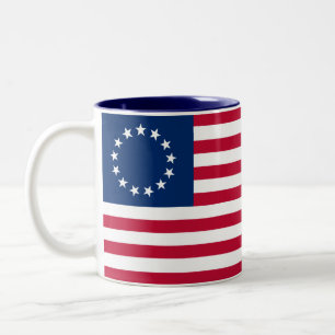 Betsy Ross amerikansk flagga Två-Tonad Mugg