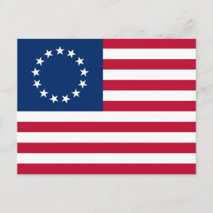 Betsy Ross Amerikansk Flagga Vykort