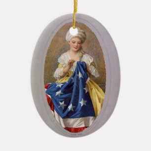 Betsy Ross c1908, G. Liebscher Julgransprydnad Keramik