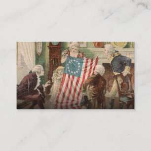 Betsy Ross Den amerikanska Flagga Visitkort