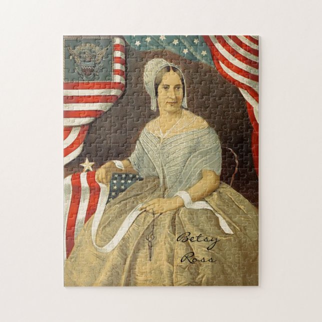 Betsy Ross First American Flagga Porträtt USA Pussel (Vertikal)