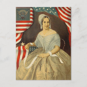 Betsy Ross First American Flagga Porträtt USA Vykort
