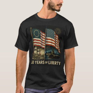 Betsy Ross Flag 250 år av frihet T Shirt