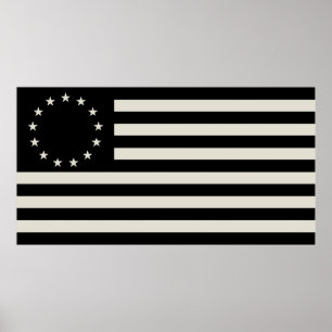 Betsy Ross Flag Blackout: Amerikanska stjärnor cir Poster