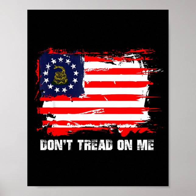 Betsy Ross Flag Don't Tread Patriot On Me  Poster (Framsidan)