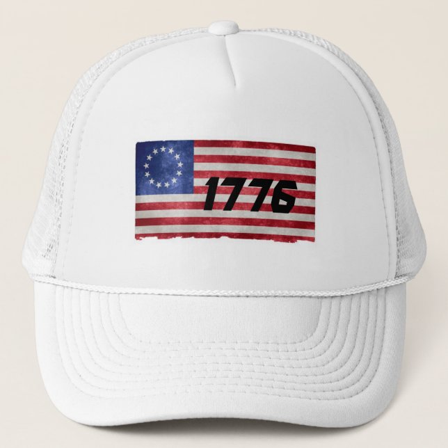 Betsy Ross flag hat  Unisex Twill Keps (Framsida)