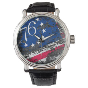 Betsy Ross Flagga 1776 Patriotic 4:e juli Armbandsur