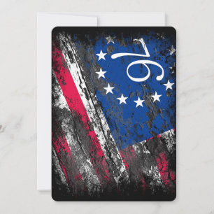 Betsy Ross Flagga 1776 Patriotic 4:e juli Inbjudningar