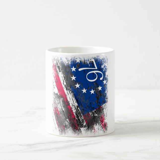 Betsy Ross Flagga 1776 Patriotic 4:e juli Kaffemugg (Center)