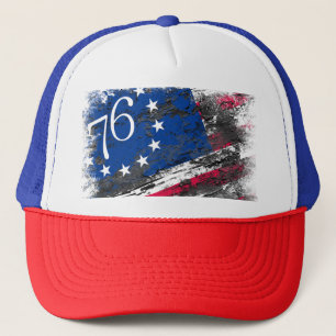Betsy Ross Flagga 1776 Patriotic 4:e juli Keps