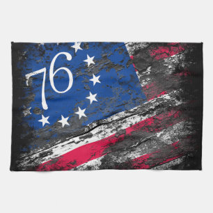 Betsy Ross Flagga 1776 Patriotic 4:e juli Kökshandduk