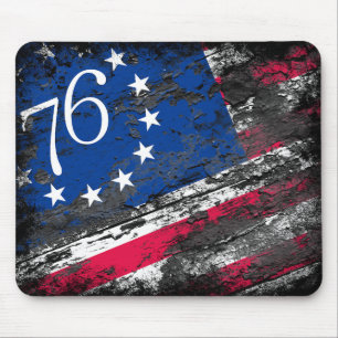 Betsy Ross Flagga 1776 Patriotic 4:e juli Musmatta