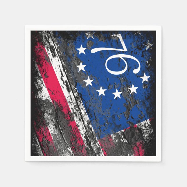 Betsy Ross Flagga 1776 Patriotic 4:e juli Pappersservett (Framsidan)