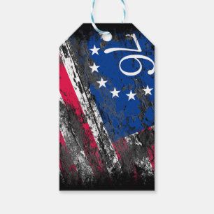 Betsy Ross Flagga 1776 Patriotic 4:e juli Presentetikett