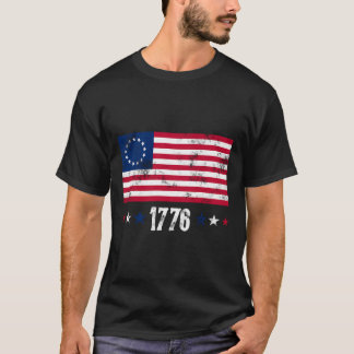 Betsy Ross Flagga 1776 Stars och stripes Vintage R T Shirt