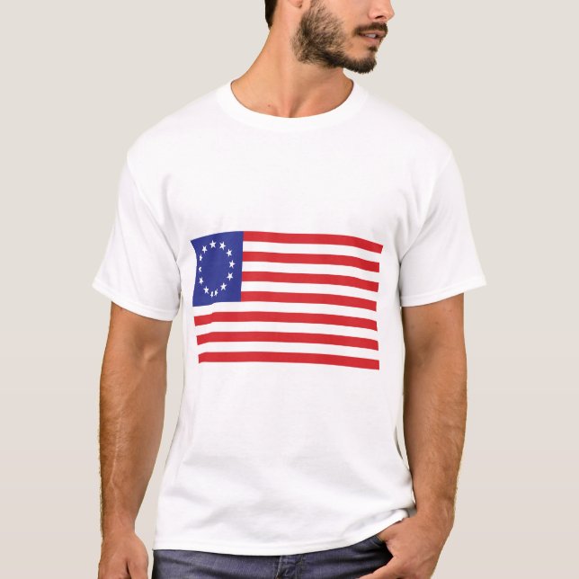 Betsy-Ross-Flagga.-1776 T Shirt (Framsida)